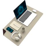 1001 Çift Renk Dikişli Pu Deri Masa Matı 80X40 cm Mousepad, Su Geçirmez Masa Sümeni, Çift Taraflı