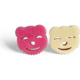 1001 Çift Taraflı Bulaşık Süngeri, Gülen Kedi Yüz Ovucu Dayanıklı Sünger, Scrub And Sponge - 2' - ebat