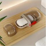 1001 Çiftliği 57855210123979080184975 Şeffaf Kutu Şeklinde Plastik Katı Sabunluk Pratik Kullanımlı Hijyenik Banyo Sabun Kabı 1 Adet 000 Açık Krem