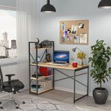 1001 CLM108 Ceviz Metal Kitaplıklı Çalışma Masası - ebat