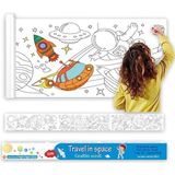 1001 Çocuk Çizim Rulosu, 300X38CM Büyük Boyama Kağıdı, Yapışkanlı ve Kolay Yırtılmayan Özell - ölçü - tip