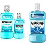 1001 Coolmint Ağız Bakım Suyu 500 ml 250 ml ve Listerine Total Care Stay White Günlük Ağız Bakım
