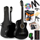 1001 CW-200BK Kesik Kasa Siyah Klasik Gitar Seti 4/4 Sap Ayarlı (Cutaway)