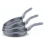 1001 D3000 Döküm Granit 3 Parça Tava Seti Gri (20-24-28 Cm) - secenek