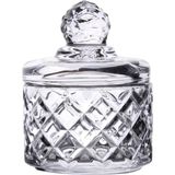 1001 Deconox Lüx Kristal Mini Cam Şekerlik & Cam Lokumluk, Kesme Cam Lüx Şekerlik 7.5cm*9.2cm - 06641
