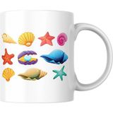 1001 Denizkabuğu Baskılı Kupa Bardak Hediyelik Çay Kahve Kupası Coffee Mug - SECENEK