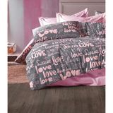1001 Denizli Çeyiz Tek Kişilik Çocuk Nevresim Takımı Love Pembe - 100 x 100 cm