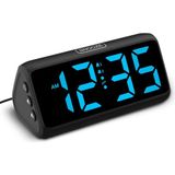 1001 Derin Uykular Için Yüksek Sesli Çalar Saat, LED Ekranlı, Çift Alarm, 5 Parlaklık Kısıcı, 4