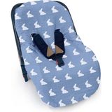 1001 Deux LAPINS%100 Pamuk Müslin Ana Kucağı Kılıfı - Mono Lapin Royal Blue PSTKLF-RYB-000STD