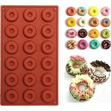 1001 Donut Silikon Kek Kalıbı 18'li Mini Boy (Durumuna Göre Renklerde Farklılık Olabilir) Açık Kahv