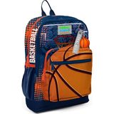 1001 Dört Bölmeli Turuncu Lacivert Basketbol Desenli Ilkokul Sırt Çantası - Erkek Çocuk - ebat