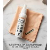 1001 Ekran Temizleyici Seti – 125 ml Nazik Sprey & Yumuşacık 30X30 Kaşmir Bez – Tüm Ekranlar Iç
