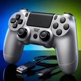 1001 Elite Sılver Kablosuz Oyun Kolu, Bluetooth Gamepad, Ps4/ps3/pc/android Tv Uyumlu, Çift Titreşimli