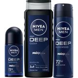 1001 Erkek Deep Dimension Duş Jeli 500 ml + Sprey Deodorant Deep Dimension Darkwood 150ML + Roll On Deod