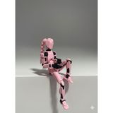 1001 Female Dummy 13 Saçlı Pembe Robot Figür – Eklemli Koleksiyon Aksiyon Modeli - Ahşap