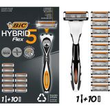 1001 Flex 5 Hybrid Tıraş Bıçağı Seti 1 Gövde + 10 Yedek Başlık 5 Bıçaklı Erkek Tıraş Bıça - hediye - paket