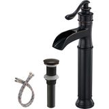 1001 Gemi Lavabo Bataryası, Yağ Pürüzlü Bronz, Şelale Ağzı, Tek Delikli Pirinç