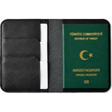 1001 Hakiki Deri Pasaport Kılıfı – Kart ve Kimlik Bölmeli Seyahat Cüzdanı (Siyah)