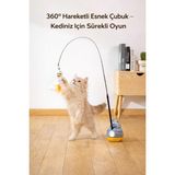 1001 Hareketli Dönebilen Olta Kedi Oyuncağı, Yere Veya Duvara Yapıştırılabilir Olta Oyuncak, Esnek