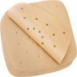 1001 Hava Fritöz Parşömen Kağıdı, 100'LÜ Paket Delikli Pişirme Kağıdı, 21.5 cm Kare Boyutlu Te