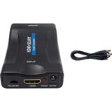 1001 HDMI To Scart Aktif Çevirici Dönüştürücü Adaptör, Av Video Çevirici, (Scartı HDMI Dönüşt - Beyaz - Gold