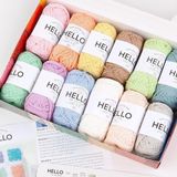 1001 HELLO%100 Pamuk Ip Seti – 12 x 25G Pastel Renk Yumak, Örgü, Tığ Işi, Amigurumi ve Punch I�