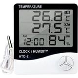 1001 Htc-2 Dijital Termometre Sıcaklık ve Nem Ölçer Higrometre Masa Alarm, Problu Dijital Termometre,