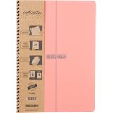 1001 Infinity Pastel Serisi, A4, 6 Konulu (3 Kareli, 3 Çizgili) 180 Yaprak Pp Kapaklı Spiralli Defter, - ölçü - tip