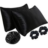 1001 Ipeksi Premium Set, Ipeksi Saten Yastık Kılıfı,saten Bone Çift Yönlü,saten Toka,kozmetik,ci