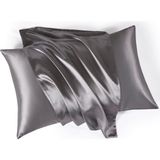 1001 Ipeksi Zarafet | Ipek Saten Yastık Kılıfı Seti - 50X70 cm | Lüks Konfor ve Şıklık (Gri, St