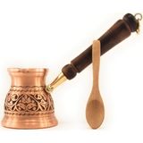 1001 Ist Serisi (Orta-9.6 Fl.oz) - En Kalın Katı Bakır Oyma Türk Yunan Arapça Cezvesi, Ocak Üstü K