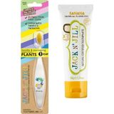 1001 Jack N Jill Bebek Diş Fırçalama Seti (Fil&dino Diş Fırçası + Muz Aromalı Macun 50G)