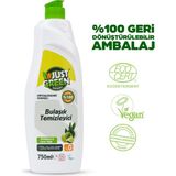 1001 Just Green Organic Elde Bulaşık Deterjanı, Okaliptüs ve Lime Yağlı Bitkisel Bazlı Bulaşık S - 0,01 gr