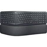 1001 K860 Ergo Gelişmiş Ergonomik Kablosuz Klavye, Bilek Desteği, Bluetooth ve USB Bağlantılı, Sess
