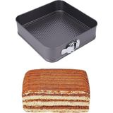 1001 Karbon Çelik 24 cm Siyah Kare Kelepçeli Kek Pasta Kalıbı CIN799SY - seçenek