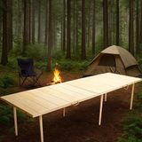 1001 Katlanır Kamp, Piknik ve Bahçe Masası 75X228 cm - Ham Naturel Renk