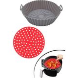 1001 Kırmızı Silikon Fırın ve Airfryer Yuvarlak Model Pişirme Matı 20 cm ve Silikon Airfyer Matı - secenek