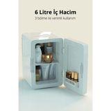 1001 Kıwı KRF-2505 LED Işıklı Taşınabilir Soğuk - Sıcak Ayarlı Kozmetik Mini Buzdolabı Beyaz