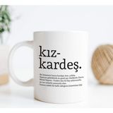 1001 Kız Kardeş Kelime Anlamlı Baskılı Kupa Bardak Kahve Bardağı Kız Kardeşe Özel Tasarım Hedi - secenek