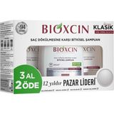 1001 Klasik Bitkisel Kuru ve Normal Saçlar Için 3X300 ml Saç Dökülmesine Karşı Şampuan
