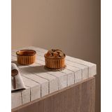 1001 Kleby 2'li Natural Sufle Kabı - Turuncu - 10 cm