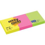 1001 Kraf Yapışkanlı Not Kağıdı, Neon Renkler, 38X51 Mm, 3 Renk, 100 Yaprak, 3851N - ölçü - tip