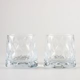 1001 Kristal Desenli 2li Set Meşrubat Bardağı
