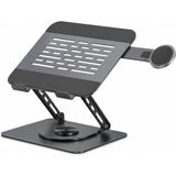 1001 Laptop Stand Karbon Çelik 360° Döner Ergonomik Yükseklik Ayarlı Soğutucu Magsafe Uyumlu Telefo - secenek