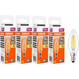 1001 LED Filament Mum Ampul E14 4W 470 Lümen 2700K Sarı Işık 40W Eşdeğeri Şeffaf Cam Dim Edilemez - 1 - 10 W - Lacivert