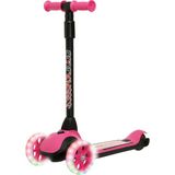 1001 LED Işıklı 3 Tekerlekli Katlanabilir Çocuk Scooter Pembe Cortıx