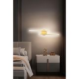 1001 Legacy Sare Aplik Modern Tasarım Eskitme Renk - Gün Işığı Ledli Banyo - Mutfak - Salon LED Duv - Beyaz - Gold