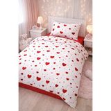 1001 Lüks%80 Pamuklu Tek Kişilik Nevresim Takımı Çocuk Desen Kırmızı Araba Desen + Lastikli Çar� - 100 x 100 cm