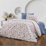 1001 Lüks%80 Pamuklu Tek Kişilik Nevresim Takımı Yorgan Kılıfı Çocuk Ayı Desen + Lastikli Çarş - 100 x 100 cm