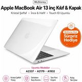 1001 MacBook Air 13 Inç Kılıf Parlak Kristal Beyaz Düz Desenli Koruyucu Sert Kapak A2337 M1 2020 ve - ebat